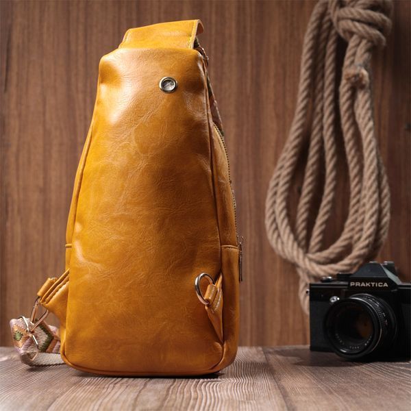 Яркая женская слинг сумка через плечо из экокожи Vintage 22753 Желтый 22753 фото