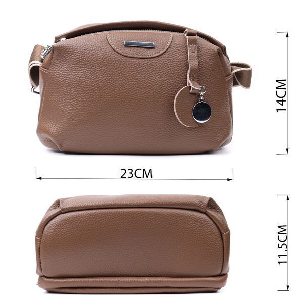 Модная сумка на каждый день с двумя отделениями из натуральной кожи Vintage 22596 Коричневый 22596 фото