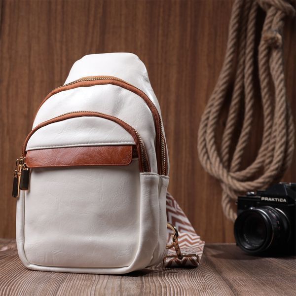 Жіноча сумка з однією лямкою через плече з гладкої екошкіри Vintage 22768 Білий 22768 фото